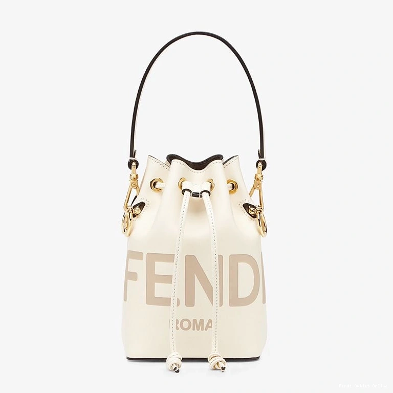 Cheap Tresor Leather ROMA White Mini Fendi In Bucket Calf Mon Bag Logo 0722